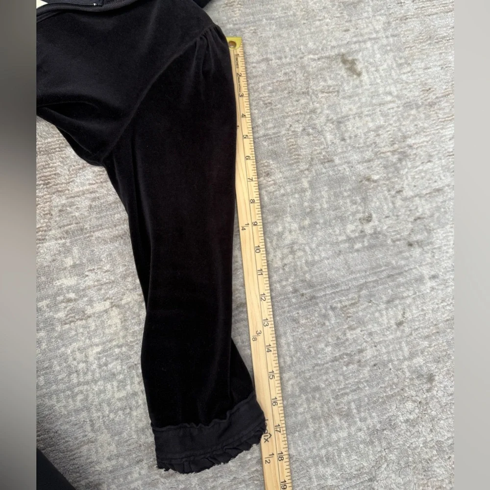 Juicy Couture Vintage Velour Black Velvet Lace Trim Tracksuit Jacket - Picture 11 of 11